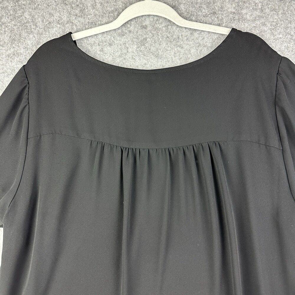 Torrid Blouse Top Womens Plus Size 2X Black Georgette Zip Career Office Hi Low* - Picture 5 of 13